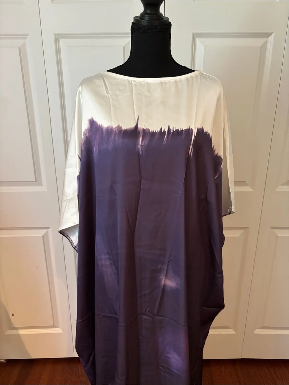 Purple and White Tie-Dye Maxi Dress